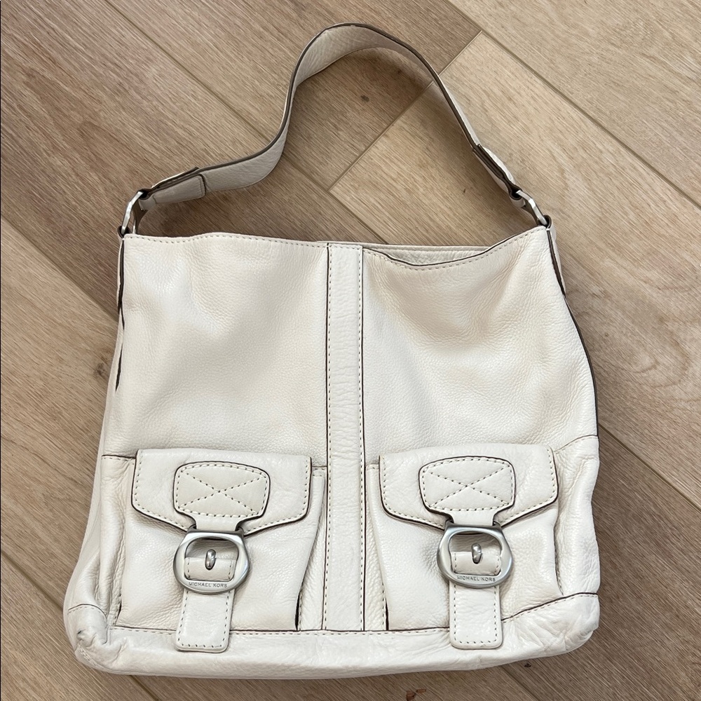Michael Kors Cream Leather Shoulder Bag